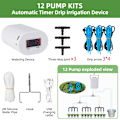 Miniatyrbillede 7 af 9: 12 Pumpe Automatisk Plante Blomst Vanding Pumpe Hjem Sprinkler Dryp Vanding Enhed Pumpe Timer System Kit Have Værktøj