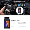 Pikkukuva 3 / 6: Diagnostiikka instrumentti Android Windows ELM327 OBD2 V2.1 Bluetooth auto ilmaisin