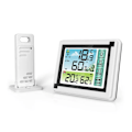 Miniatyrbild 1 av 6: Digital termometer väder station inomhus utomhus trådlös temperatur fuktighet mätare sensor väder hygrometer termometer