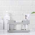 Miniatyrbild 7 av 7: 1 Set Användbar Arrangör Hållare Förtjockning Botten Oberoende Grids Stabil Enkel Vatten Dänerande Tandborste Stativ
