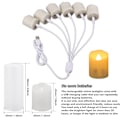 Miniatyrbilde 5 av 6: 24 deler Oppladbare LED stearinlys Ved USB Timer Fjernkontroll Flimrende flammer
