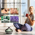 Miniatyrbild 4 av 7: 500ML aromaterapi eterisk olja diffusor trä korn fjärrkontroll ultraljud luft luftfuktare
