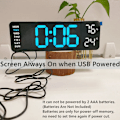 Miniatyrbild 2 av 4: 9 tum stor digital vägg klocka USB driven TEMP fuktighet vecka automatisk dimmer