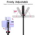 Miniatyrbilde 4 av 7: MT-54 Metal Bærbar Lys Stativ med Telefon holder Mount Stativ Monopod for Led Video Light