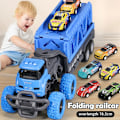 Miniatyrbild 2 av 8: Deformerbar skena bil  utmatning vikbar  stor lastbil leksaker för barn  container transportör lekset