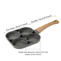 Miniatyrbillede 5 af 7: 4 huller Omelet Pande Stegning Gryde Fortykket Nonstick Æg Pandekage Bøf Tilberedning Pande