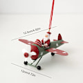 Miniatyrbillede 3 af 8: Retro jern jule vedhæng antik stil julemand flyvemaskine jule træ hængende pynt