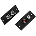 Miniatyrbillede 1 af 6: 2 stk 2 Way Kobber Core RCA Terminal Væg Panel Plade Input Phono Chassis Socket