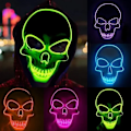 Pikkukuva 3 / 4: Neon Led Skull Maski Terror Party Maski Ghost Pää Skeleton LED Luminous Mask