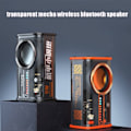 Miniatyrbilde 2 av 8: transparent mecha trådløs bluetooth høyttaler lyd lys rytme subwoofer TWS stereo Cyberpunk musikk senter