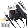 Miniatyrbillede 2 af 11: 2 i 1 Loddestation Digital Display Varm luft pistol svejsning omarbejdning til mobiltelefon BGA SMD PCB IC reparation loddejern værktøj