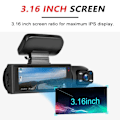 Miniatyrbilde 5 av 7: Bil DVR Vidvinkel 2-plater High-definisjon Natt Vision 1080P Kjøring Opptaker Sugekopp 2-linse Bil Front og innside Video med 32G sd  kort