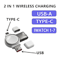 Miniatyrbillede 2 af 7: USB C Bærbar Trådløs Oplader til IWatch 8 7 6 SE 5 4 Oplader Dock Station USB kabel til Apple Watch Series 7 6 5  4 3 Type C