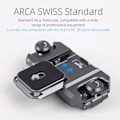 Miniatyrbild 8 av 11: Universal DSLR Kamera Gimbal Arca Swiss Quick Release Plate Clamp Quick Switch Stativ Slider Mount