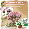 Miniatyrbillede 4 af 8: Mini Sakura træ hus bygning klodser kirsebær blomst plante by gade udsigt mursten