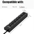 Miniatyrbillede 7 af 8: USB Hub USB Adapter Multi Porte Brug Strøm Adapter Extensor