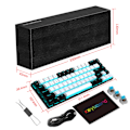 Miniatyrbild 7 av 7: 68 Keys Mekaniskt Tangentbord Ergonomi RGB Bakgrundsbelyst LED Hot Swappable Blå Switch Gaming Tangentbord för PC Bärbar dator Kontor
