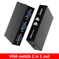 Pikkukuva 6 / 6: 2 IN 1 OUT VGA jakaja kytkin HD 1080P VGA VGA kaapeli muunnin sovitin PC TV Box projektori näyttö VGA kytkin sovitin