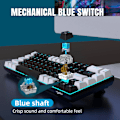 Miniatyrbild 3 av 7: 68 Keys Mekaniskt Tangentbord Ergonomi RGB Bakgrundsbelyst LED Hot Swappable Blå Switch Gaming Tangentbord för PC Bärbar dator Kontor