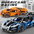 Miniatyrbillede 3 af 6: By Racing Træk Tilbage Bil Byggeklodser Speed Supercar Køretøj Moc Bricks Legetøj