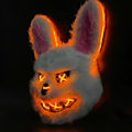 Miniatyrbillede 4 af 11: Horror Bloody Kanin Bear Maske Halloween LED Lysende Dyr Simulering Pels Maske Cosplay