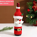 Miniatyrbillede 7 af 11: Jul vin flaske cover sæt nisse snemand vævet vin flaske poser til julefest middag bord pynt