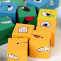 Miniatyrbillede 6 af 9: Terning Face Change Byggeklodser Bræt Spil Træ Puslespil Montessori Udtryk Træklodser