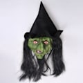 Pikkukuva 6 / 6: Halloween kauhu vanha noita naamio hattu    vihreä naama iso nenä vanha naisten asu juhla rekvisiitta