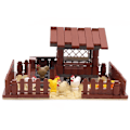 Miniatyrbillede 2 af 8: 138 stykker Gård Kylling Bygning Klodser Klassisk Bygning MOC Mursten Samling Hus Model Kit Børn Jule Legetøj