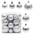 Miniatyrbild 1 av 4: 50 bitar Silver Rött Specialformad Jul Ball Ornament