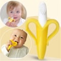 Miniatyrbillede 2 af 6: Baby Silicone Træning Tandbørste BPA Free Banan Shape Safe Toddle Biring Chew Legetøj