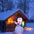 Miniatyrbillede 5 af 10: 1,5m Kæmpe oppustelig Snemand LED Glødende 1,8m Navidad oppustelig Julemand Jule Fest pynt