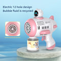 Miniatyrbillede 6 af 11: Boble maskine raket  fuldautomatisk 12 huller form  rummand blæser med lys