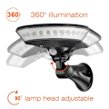 Miniatyrbild 2 av 7: 360 graders belysning PIR rörelsesensor rund solenergi väggljus