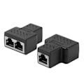 Pikkukuva 1 / 5: RJ45 1 1/2 LAN Ethernet verkko kaapeli naaras jakaja sovitin liitin jakaja jatkolaite liitin