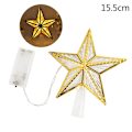 Miniatyrbillede 10 af 10: Jul Træ LED Top Stjerne Lys Femspidset Stjerne Lampe Batteri Forsynet Glødende  Jule pynt