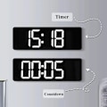 Miniatyrbilde 3 av 7: Stor Digital Vegg Klokke Fjernkontroll Kontroll Temp Dato Uke Display