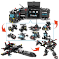 Miniatyrbillede 2 af 6: SWAT politi station lastbil model byggeklodser by maskine helikopter bil figurer klodser pædagogisk legetøj