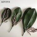 Miniatyrbilde 1 av 6: Ny Kunstig Blomster Orkide Løvhøy Kvalitet PU liming tekstur blader