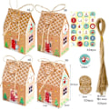 Miniatyrbilde 7 av 7: 24 stykker jul hus form godteri boks gave poser jul diy kaker godteri emballasje esker