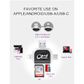 Miniatyrbilde 2 av 6: Beste kvalitet 4 i 1 SD kort leser mikro TF adapter for visning kamera bilder og videoer på Windows Mac iPhone Android