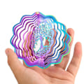 Pikkukuva 9 / 9: Kineettinen Tuuli Sieppari Spinner Rippuva 3D Gradientti Väri Virtaava Kevyt tehoste pyörivä tuuli
