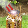 Pikkukuva 4 / 7: Led aurinko valo aurinko riippuva lyhty retro aurinko rauta taide lyhty koriste vintage polku lamppu