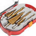Miniatyrbilde 1 av 8: 6 stk trinn bor bits sag bor bits sett titan freser 4-12 4-20 4-32mm 3 6 8mm