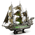Miniatyrbilde 1 av 3: Puslespill Grønn LED Flying Hollander Pirat