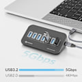 Miniatyrbild 5 av 7: USB 3.2 Docking Station Hub Typ C Splitter Adapter Multi Portar Flera Socket OTG 3.0 med SD kort läsare
