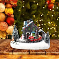 Miniatyrbild 3 av 8: Jul liten tåg by snö hus lysande harts prydnad