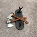 Miniatyrbillede 3 af 6: Rustfrit stål mini skarp økse træ håndtag  fast klinge