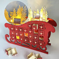 Miniatyrbillede 3 af 7: Jul Slæder Advent Kalender Ornamenter Træ Lysende Dekoration Gadget