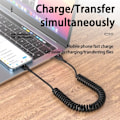 Miniatyrbild 6 av 8: 66W 5A Snabb laddning Typ C kabel 3A Mikro USB Fjäder Bil USB kabel